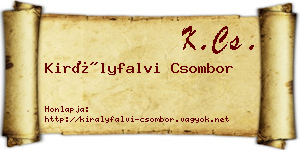 Királyfalvi Csombor névjegykártya